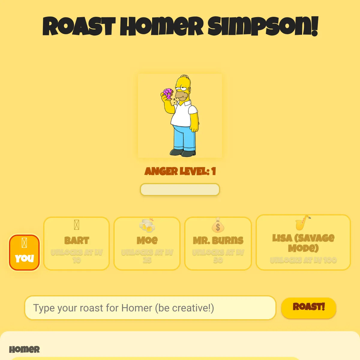 Roast Homer Simpson