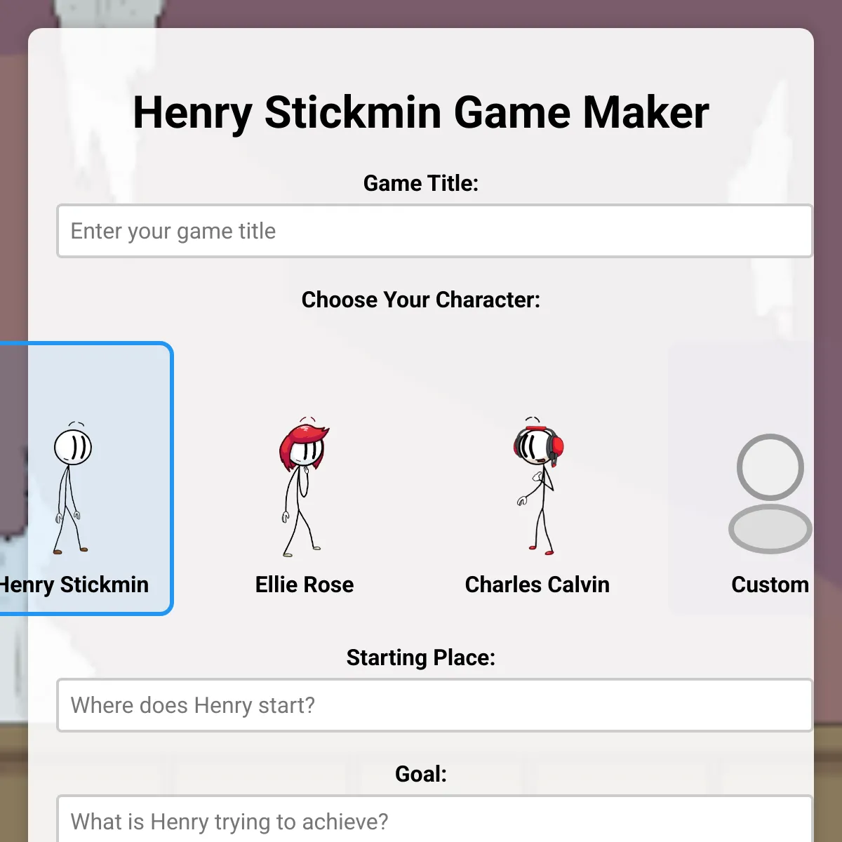 Henry Stickmin Game Maker Remaked